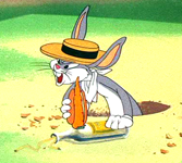 Bugs Bunny establishes a mid-field heckling post